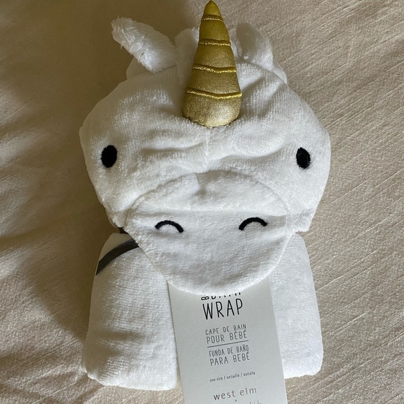 West Elm x Pottery Barn Kids Unicorn Baby Bath Wrap - Picture 1 of 3